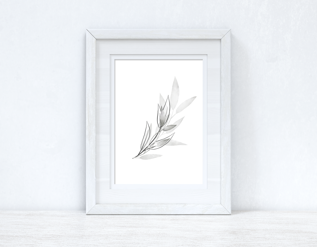 Greys Watercolour Leaves 2 Bedroom Home Wall Decor Print by WinsterCreations™ Official Store