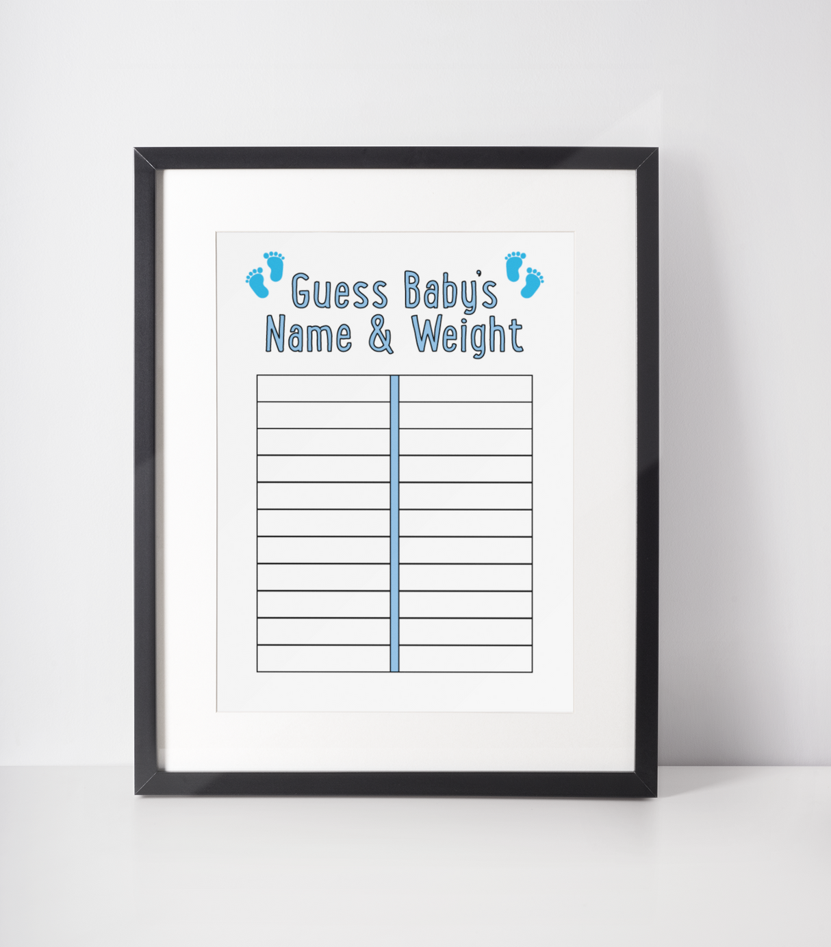 Guess Baby's Name & Weight Baby Shower Any Colour Decor Print by WinsterCreations™ Official Store