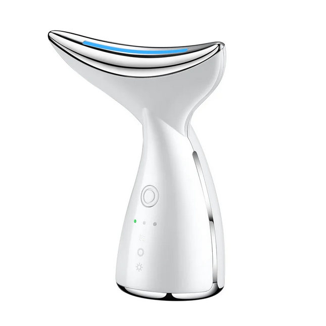 SkinAura Portable LED Photon Rejuvenation Device - 3-Color Anti-Aging Face and Neck Beauty Tool