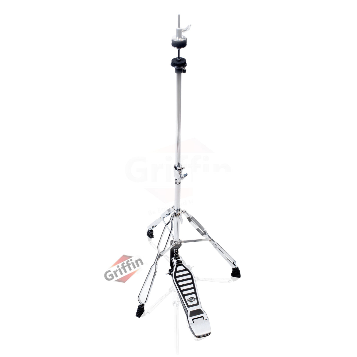 Hi-Hat Stand by GRIFFIN - Deluxe Hi Hat Cymbal Pedal With Drum Key - HiHat Mount with Chrome Double Braced Hardware Accessory Set - Adjustable Holder by GeekStands.com