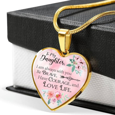 High Quality To My Daughter Love Mom Heart Necklace Gold Silver Color Inspirational Letter Pendant Necklaces Choker Jewelry Gift #NS54 _mkpt by Js House