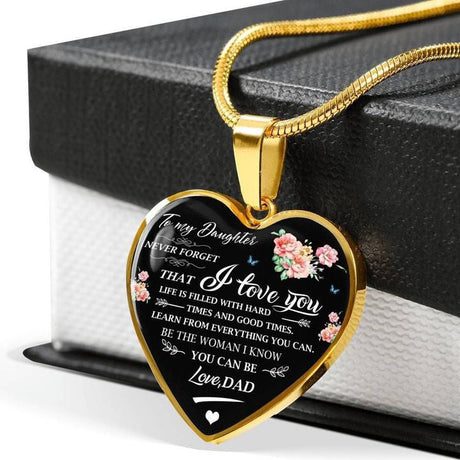 High Quality To My Daughter Love Mom Heart Necklace Gold Silver Color Inspirational Letter Pendant Necklaces Choker Jewelry Gift #NS54 _mkpt by Js House