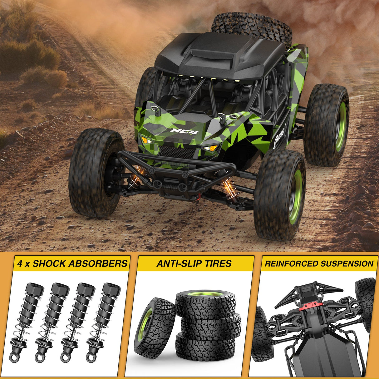 Contixo HC4 Dominator RC Remote Control Offroad 4WD UTV - 1:16 Scale by Contixo