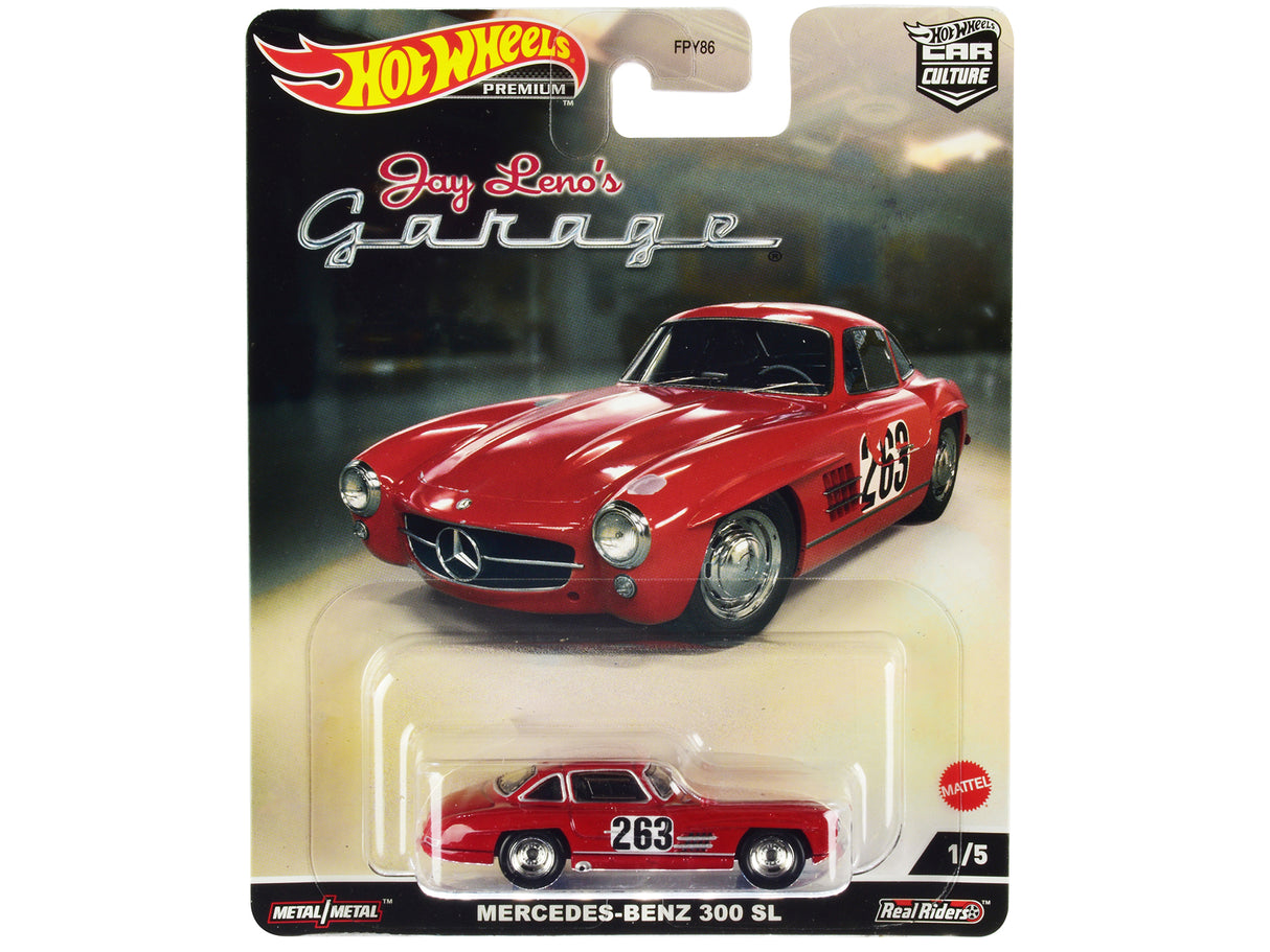 Mercedes-Benz 300 SL #263 Red (Weathered) "Jay Leno’s Garage" Diecast Model Car by Hot Wheels