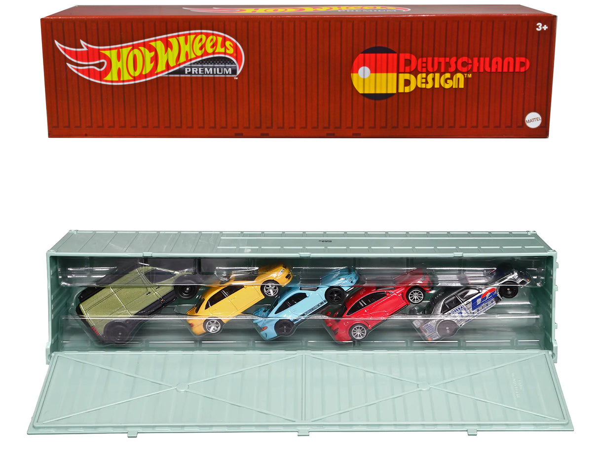 2022 "Deutschland Design" 5 piece Set with Container "Car Culture" Series Diecast Model Cars by Hot Wheels