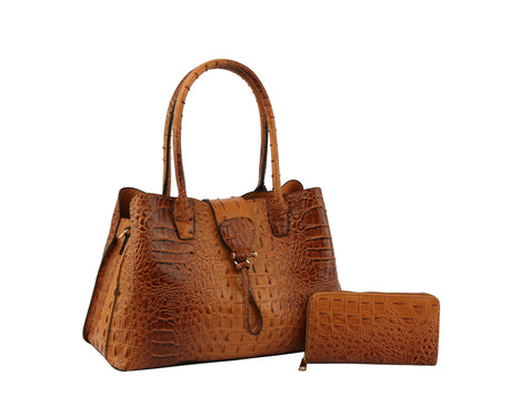 Satchel Purse Top Handle Croc Shoulder Bag Women by hfstylish