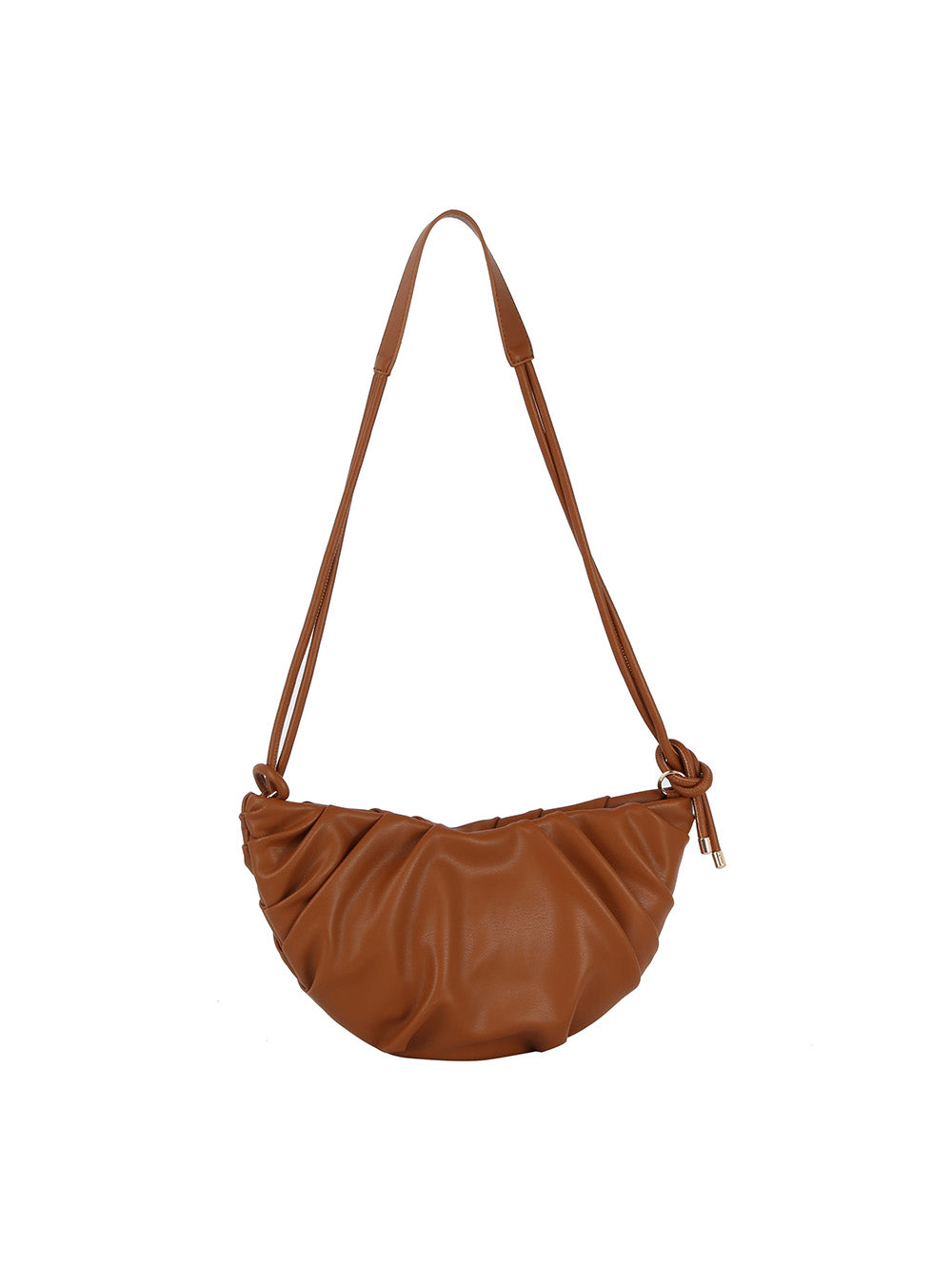 Pleated knotted shoulder bag by hfstylish