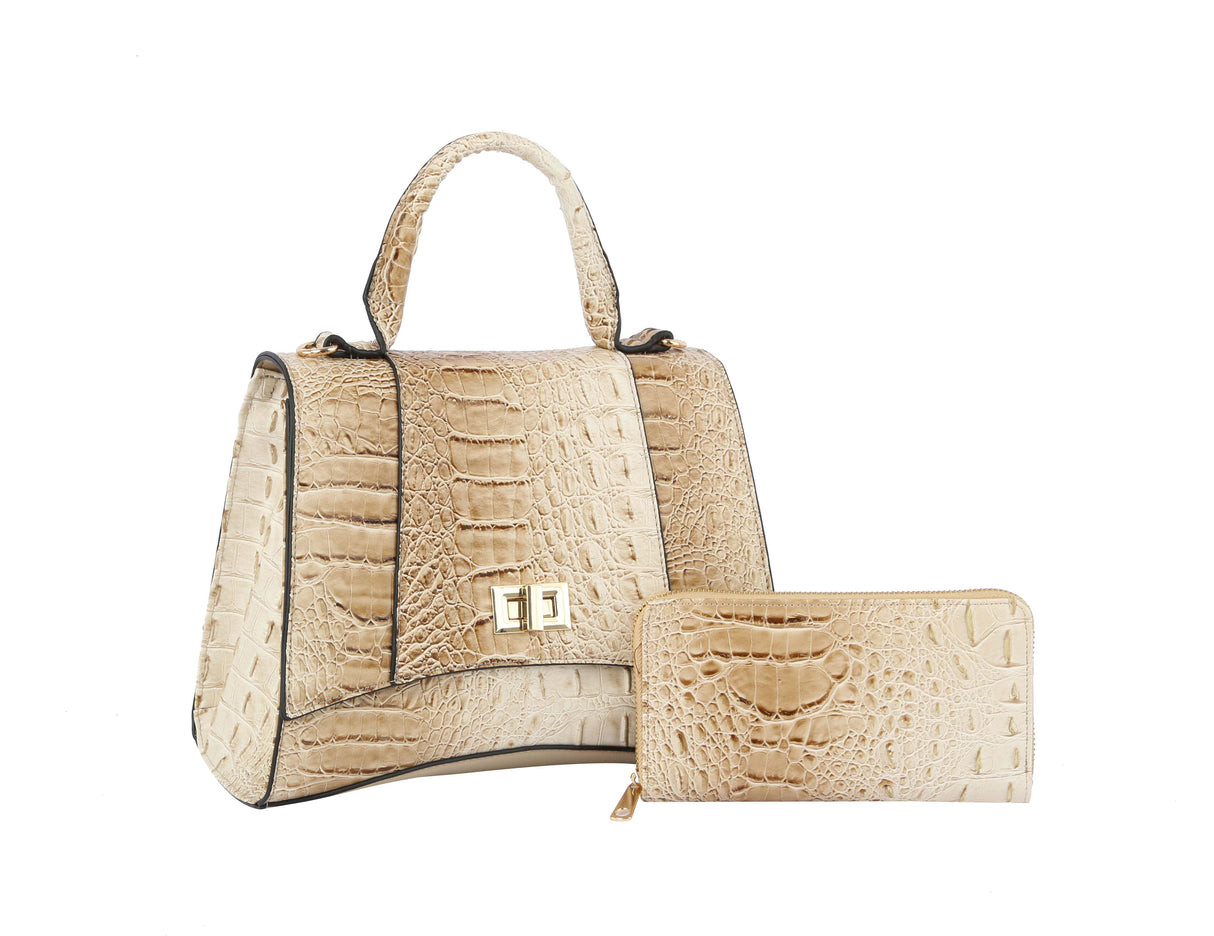 Fashion Crocodile Unique Satchel with Wallet by hfstylish