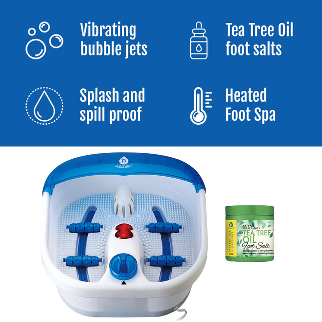 Foot Spa Massager with Tea Tree Oil Foot Salt Scrub (Heating Function) by Pursonic