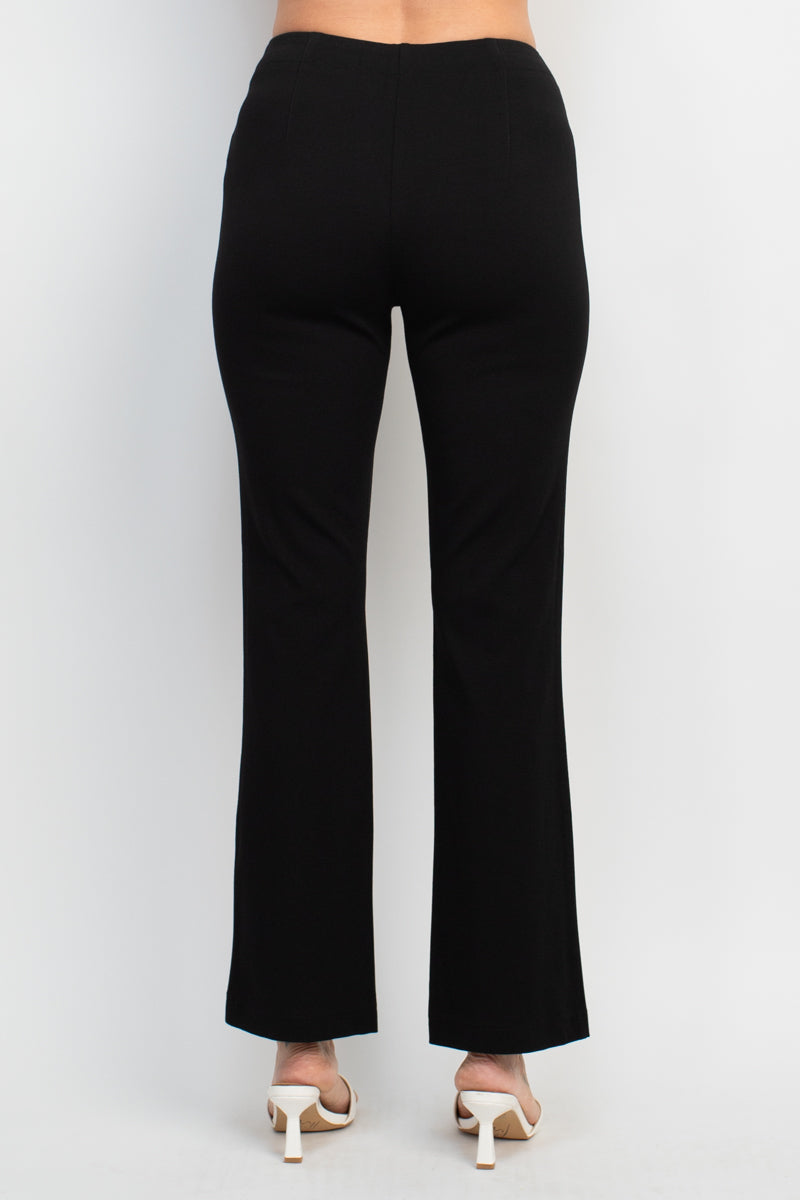 Hope & Harlow mid waist solid straight leg millennium pant by Curated Brands