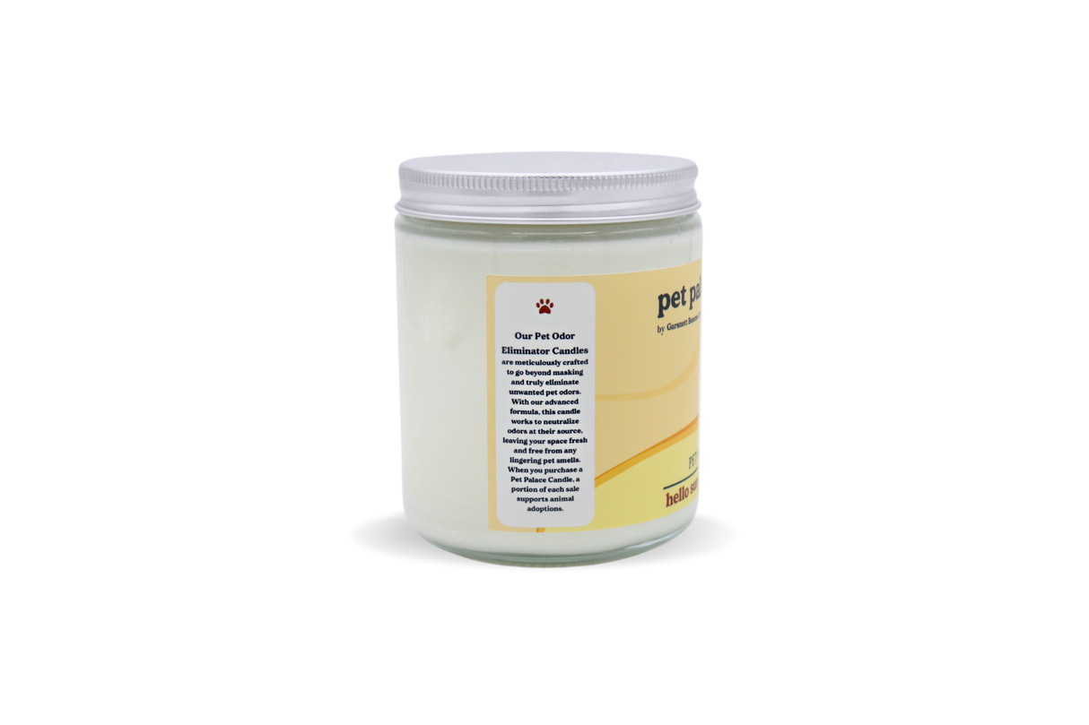 Hello Sunshine Pet Odor Eliminator Candle by Garsnett Beacon Candle Co.