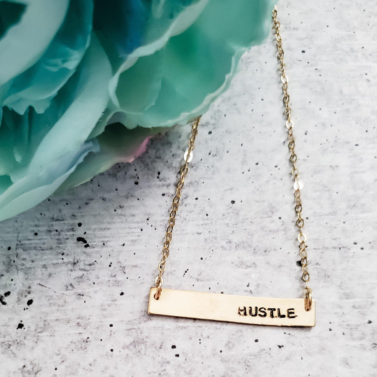 HUSTLE Bar Necklace by Salt and Sparkle