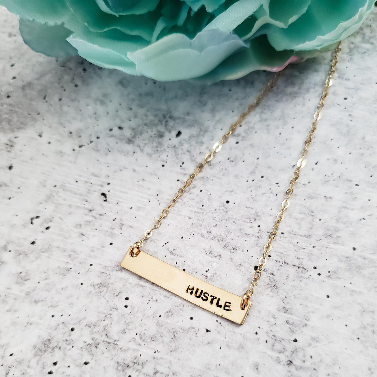 HUSTLE Bar Necklace by Salt and Sparkle