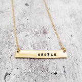 HUSTLE Bar Necklace by Salt and Sparkle