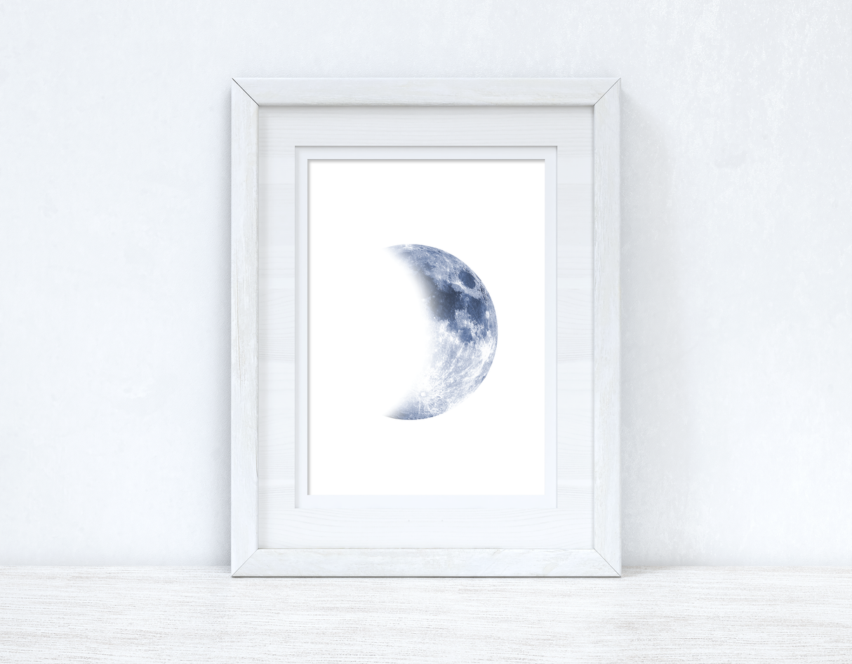 Half Blue Moon Bedroom Home Simple Decor Wall Print by WinsterCreations™ Official Store