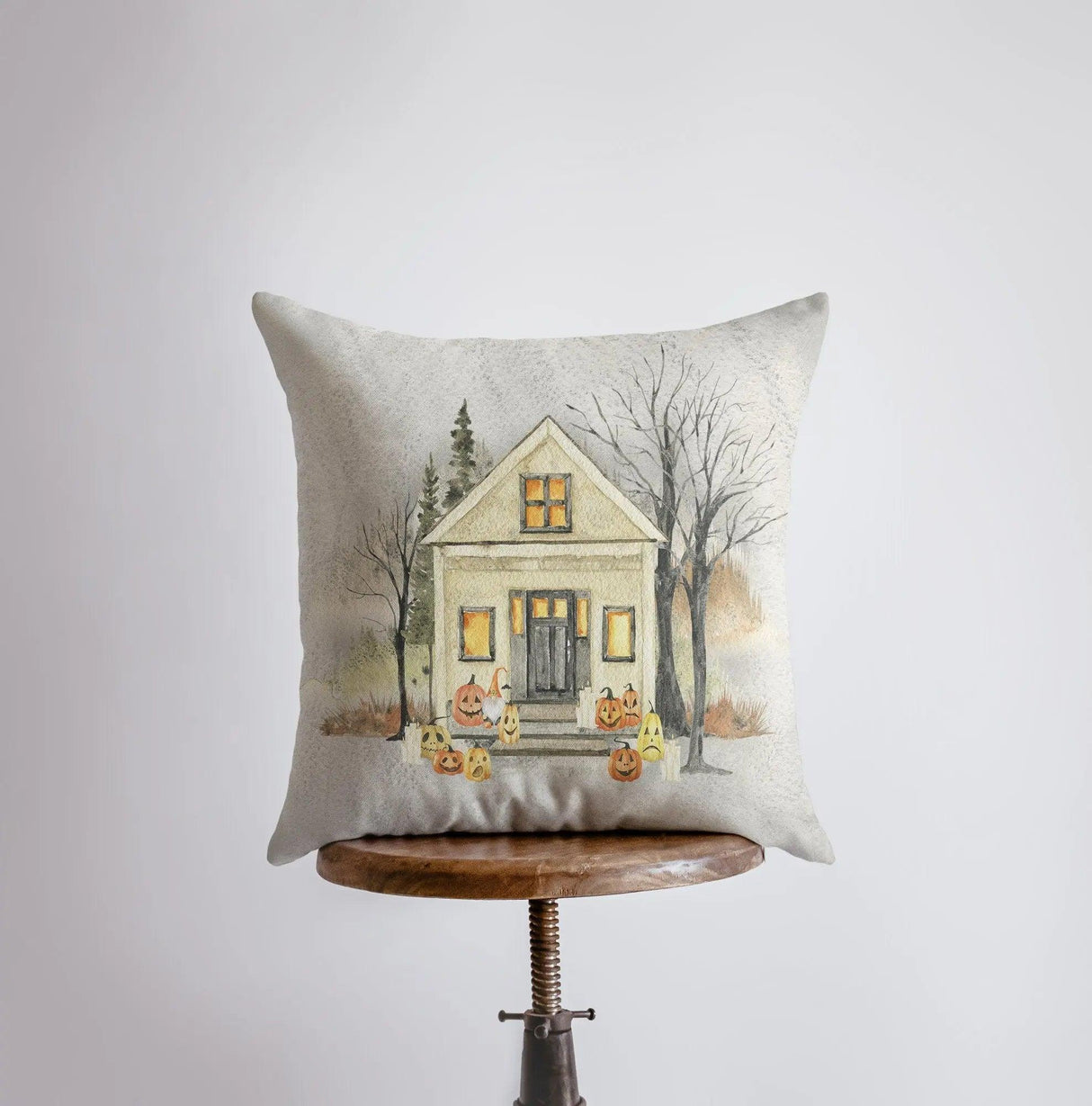 Halloween Spooky House with Pumpkins Pillow | Fall Décor | Halloween Pillows | Halloween Décor | Fall Throw Pillows | Cute Throw Pillows by UniikPillows - Vysn