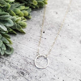 Hammered Eternity Circle Necklace by Salt and Sparkle