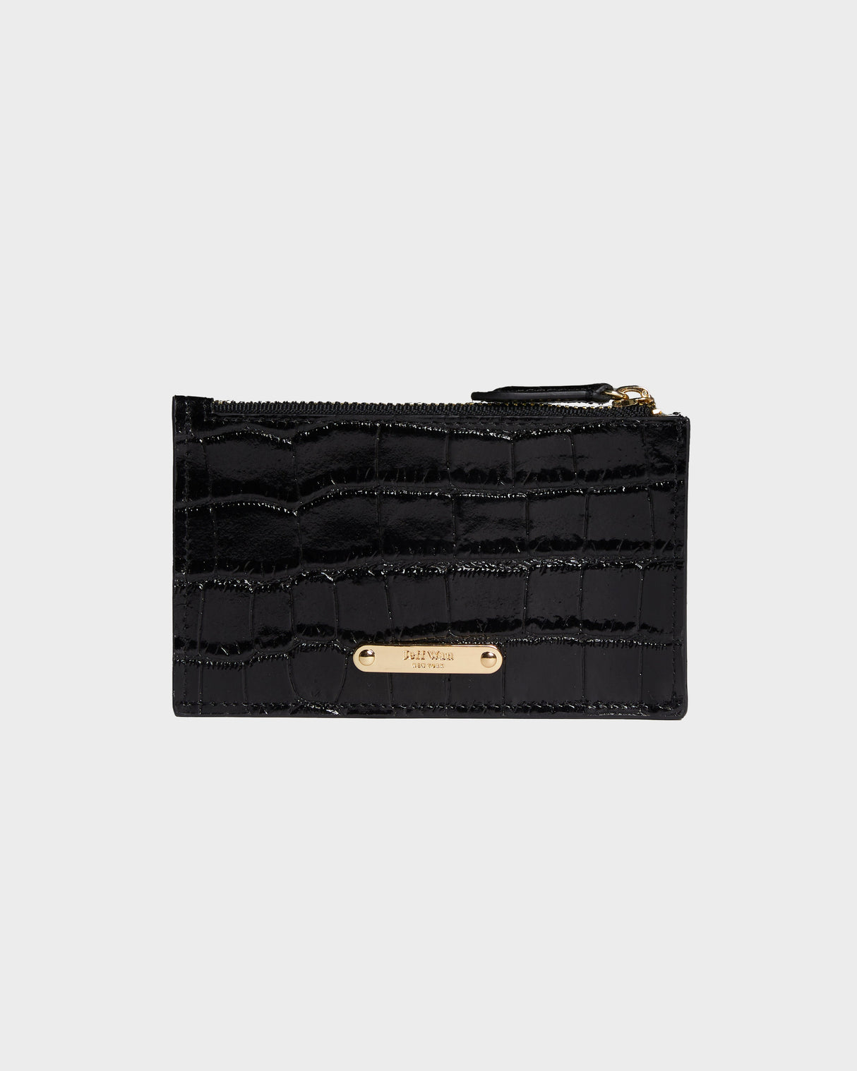 Hampton Zip Card Case in Embossed Leather by Jeff Wan