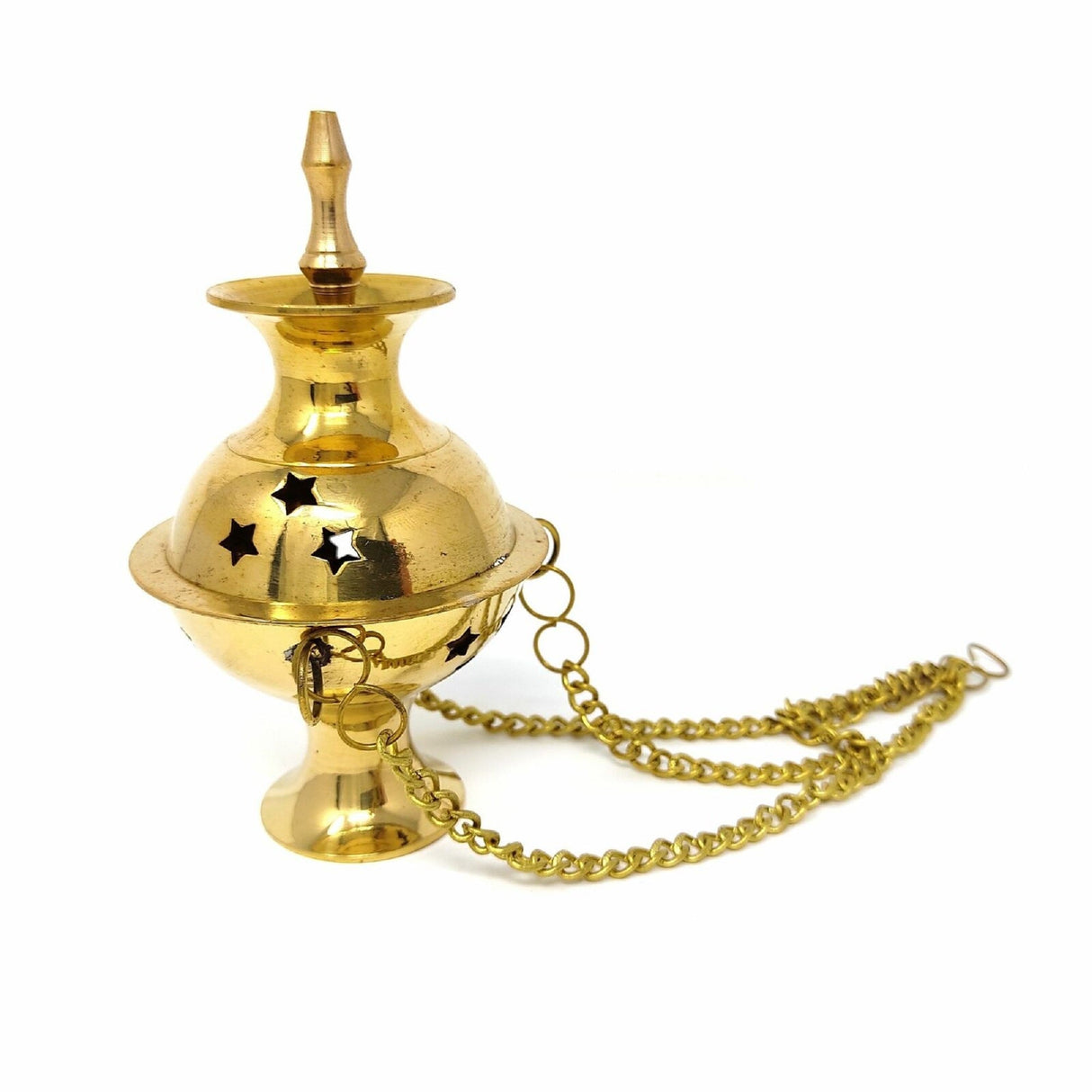 Hanging Brass Burner for cone incense and resins-  4", 6" and 8" by OMSutra