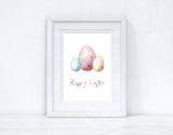 Happy Easter Pastel Eggs Spring Seasonal Wall Home Decor Print by WinsterCreations™ Official Store