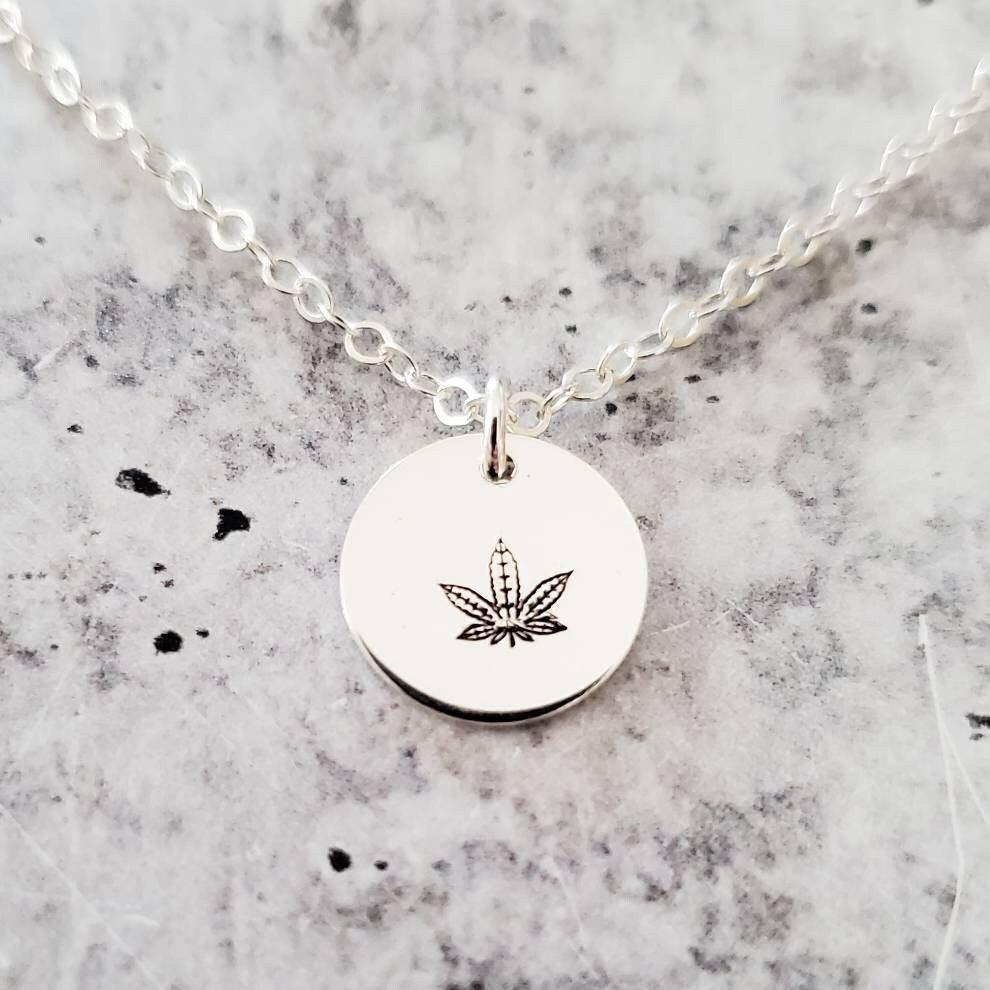 Hemp Leaf Necklace by Salt and Sparkle