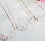 Herkimer Diamond Bar Necklace by Salt and Sparkle