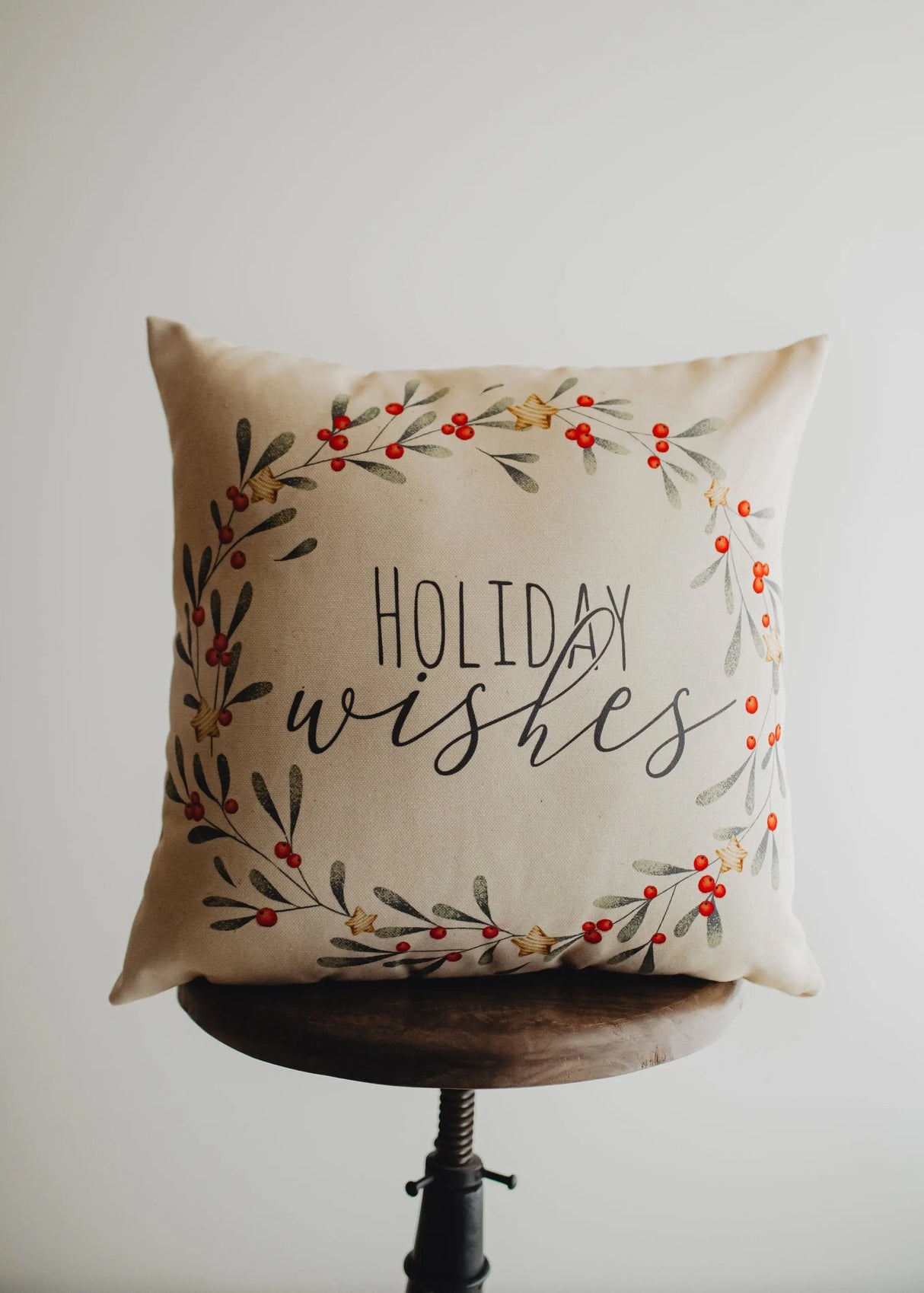 Holiday Wishes Throw Pillow Cover | Gift Ideas | Christmas Home Decor | Christmas Throw Pillows | Luxury Home Decor | Farmhouse Decor by UniikPillows