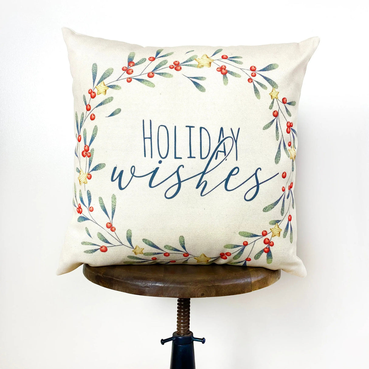 Holiday Wishes Throw Pillow Cover | Gift Ideas | Christmas Home Decor | Christmas Throw Pillows | Luxury Home Decor | Farmhouse Decor by UniikPillows