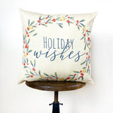 Holiday Wishes Throw Pillow Cover | Gift Ideas | Christmas Home Decor | Christmas Throw Pillows | Luxury Home Decor | Farmhouse Decor by UniikPillows