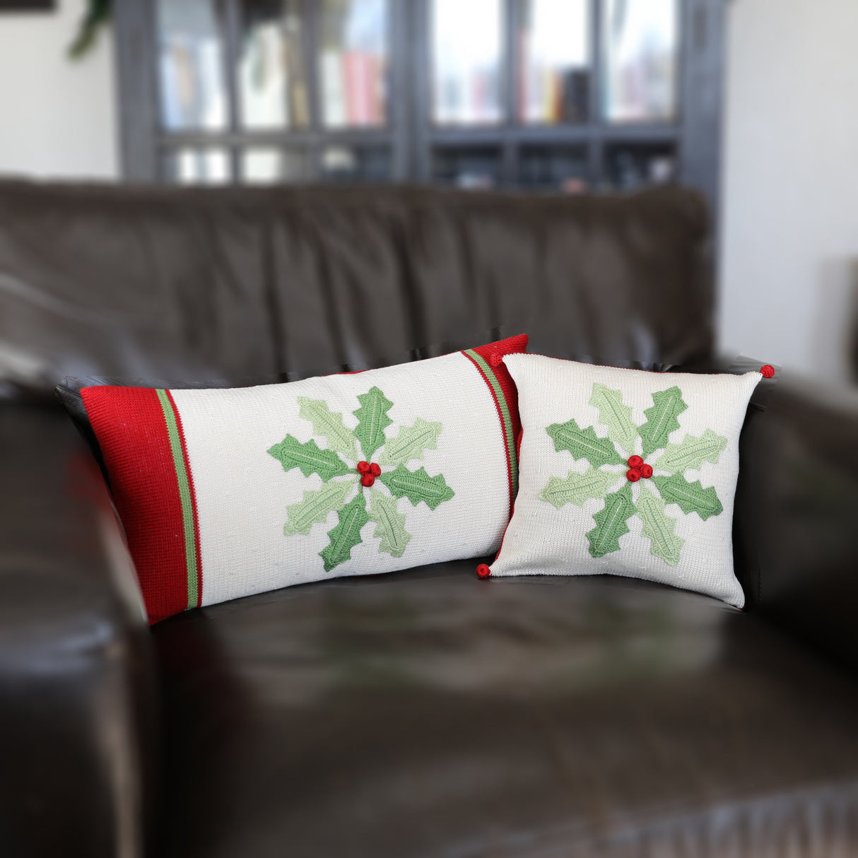 Holly Pinwheel 10" Pillow by Melange Collection