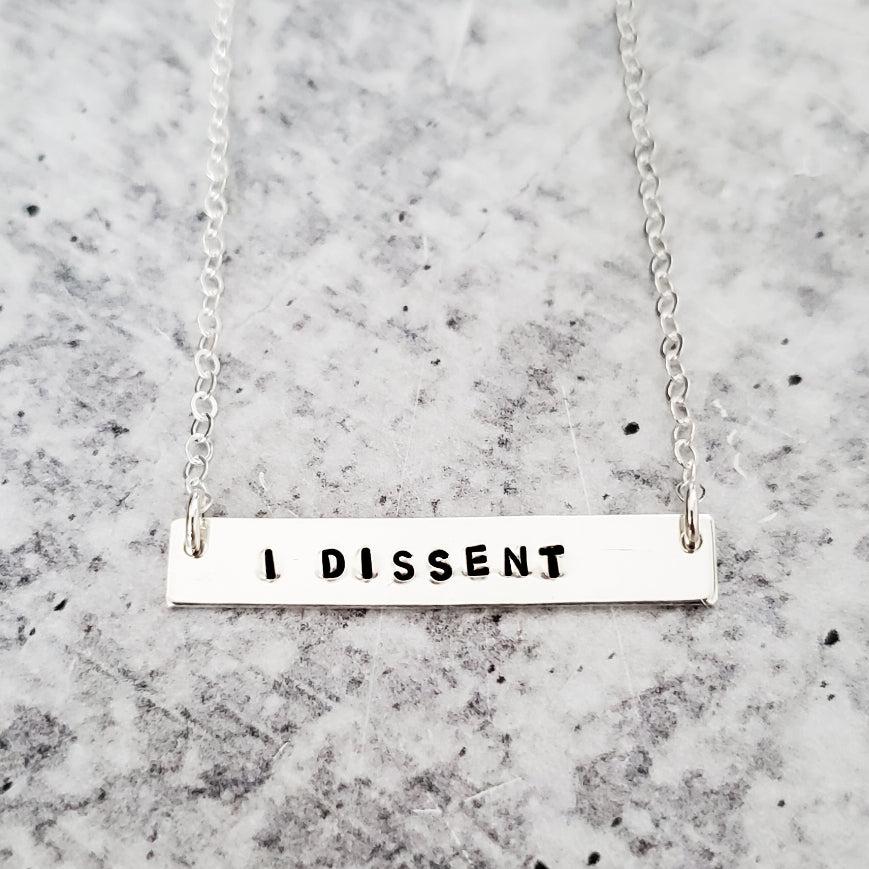 I DISSENT Bar Necklace by Salt and Sparkle