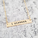 I DISSENT Bar Necklace by Salt and Sparkle