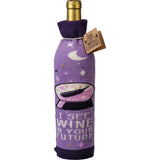 I See Wine In Your Future Knit Bottle Sock in Purple | Reusable Gift Bag for Gifting Wine by The Bullish Store