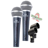 Dynamic Vocal Microphones with Clips (2 Pack) FAT TOAD - Cardioid Handheld, Unidirectional Mic by GeekStands.com