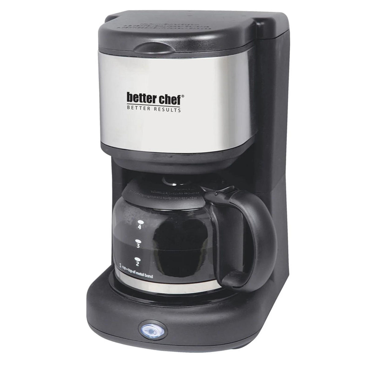 Better Chef 4-Cup Coffeemaker With Grab-A-Cup Feature/Stainless - Black - 4 cup