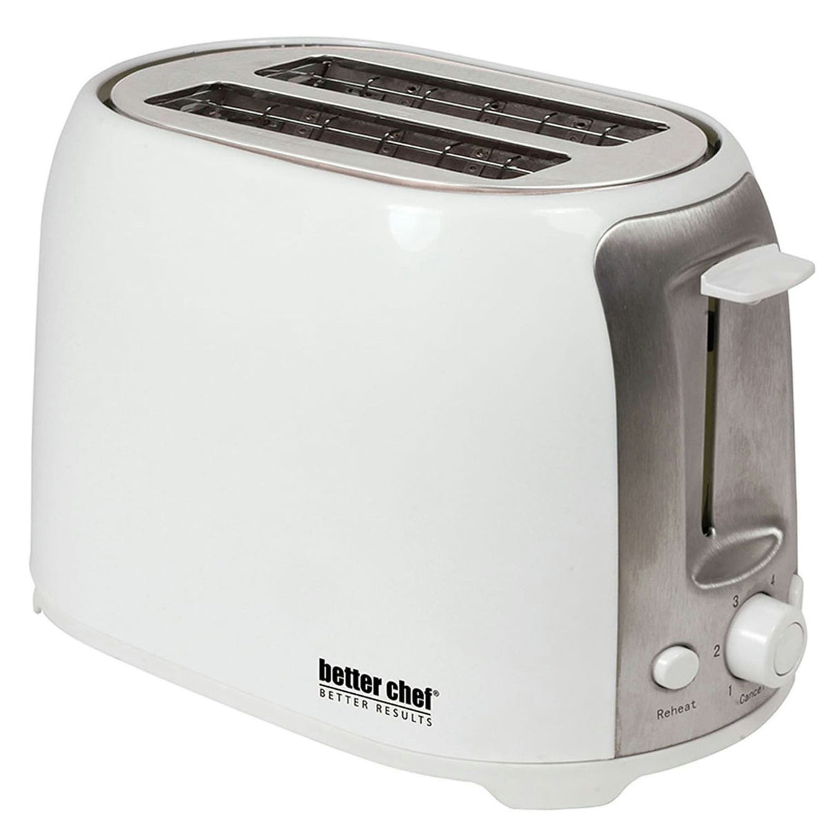 Better Chef Deluxe Cool Touch Wide-Slot 2-Slice Toaster With Stainless Accents - White