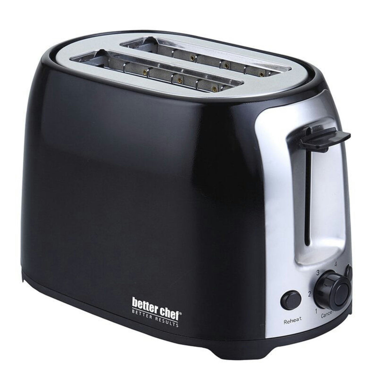 Better Chef Deluxe Cool Touch Wide-Slot 2-Slice Toaster With Stainless Accents - Black