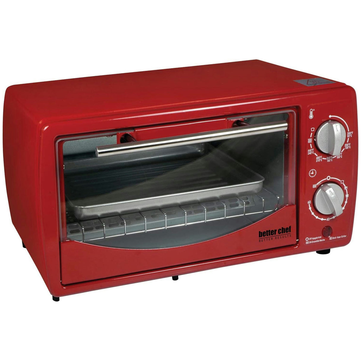 Better Chef 9-Liter Toaster Oven Broiler - Red - 9L