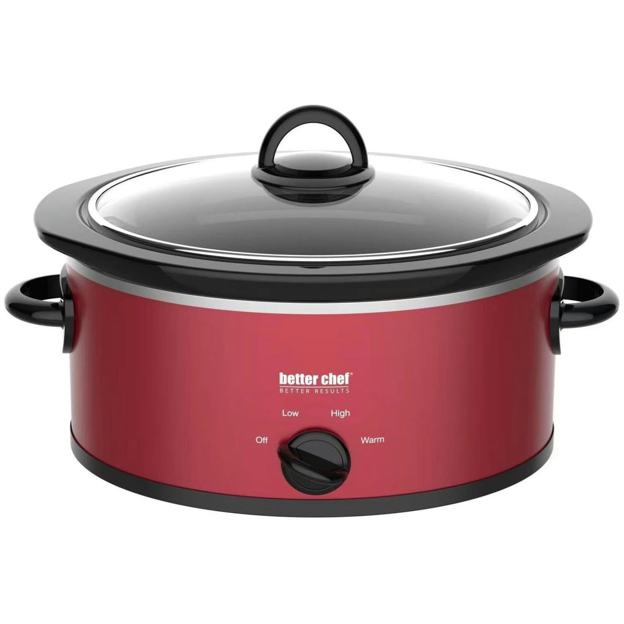 Better Chef 3-Quart Oval Slow Cooker Metallic - Red - 3 quart