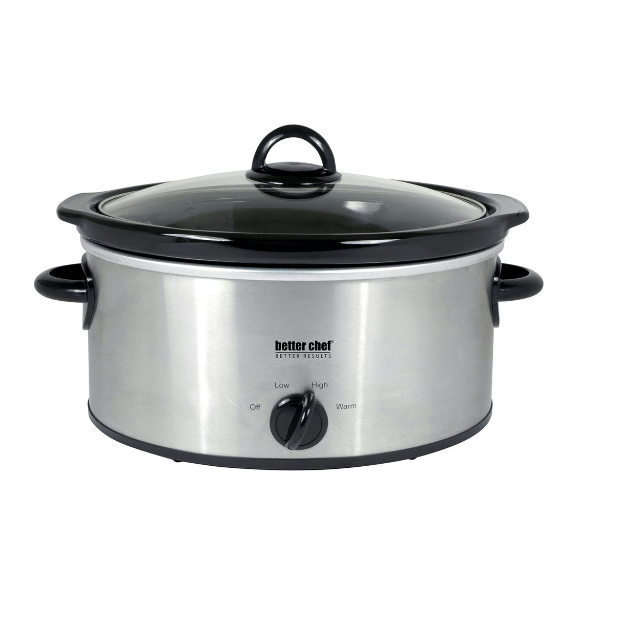 Better Chef 4-Quart Oval Slow Cooker Brushed Stainless - Steel - 4 quart