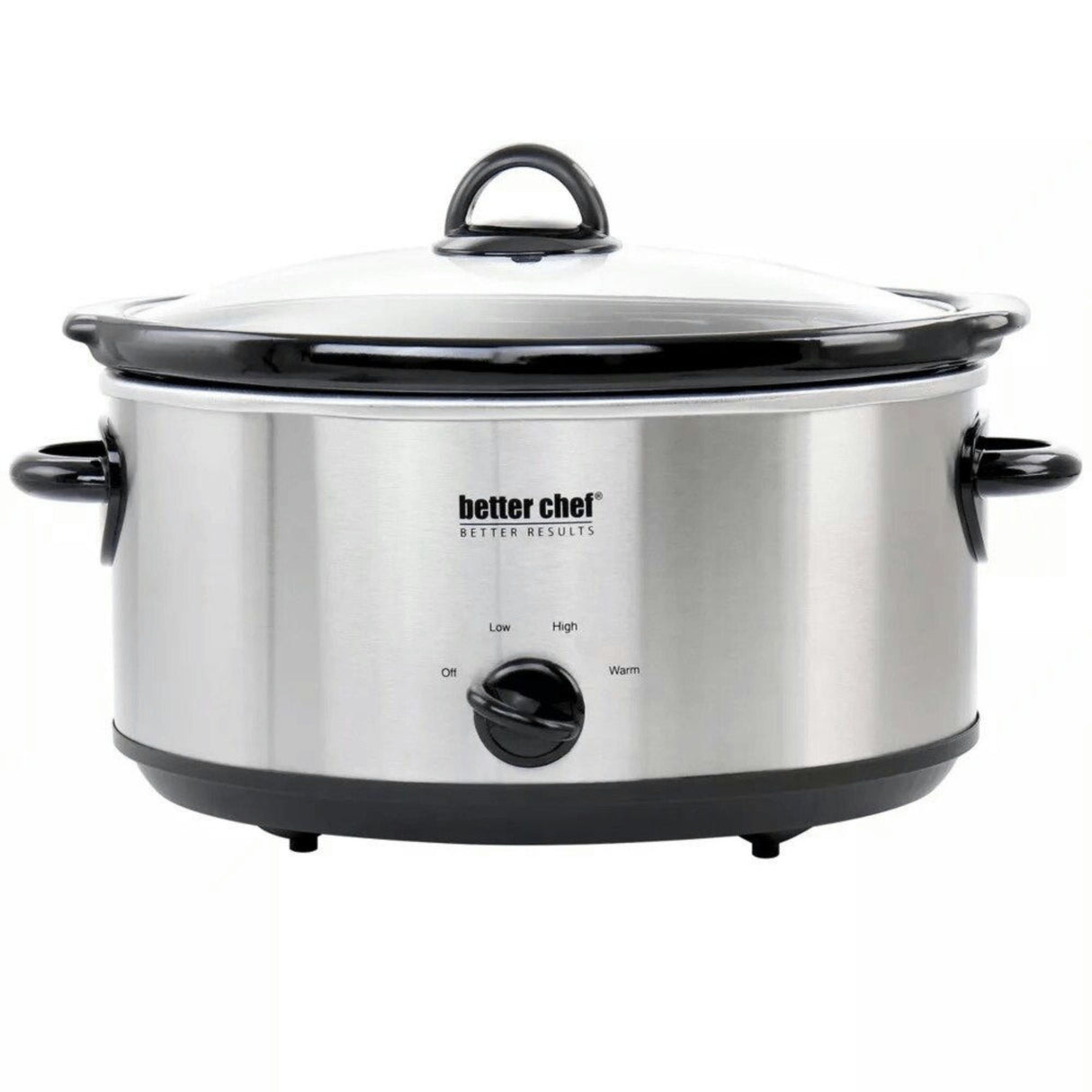 Better Chef 6-Quart Oval Slow Cooker Brushed Stainless - Steel - 6 quart