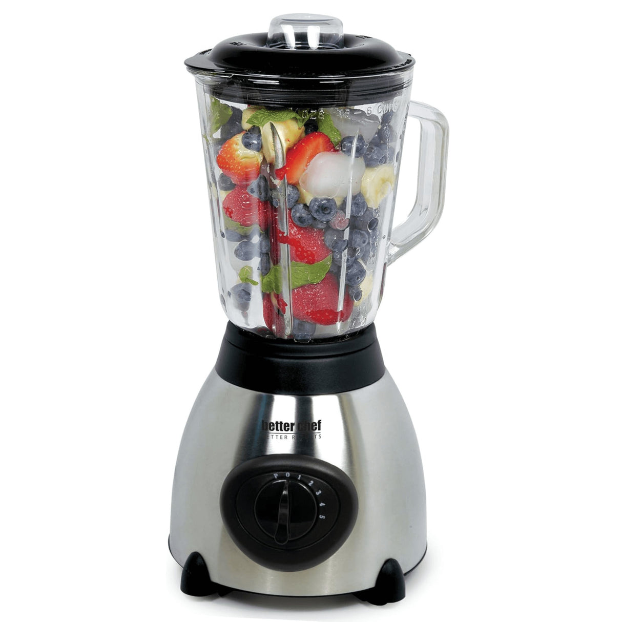 Better Chef 500-Watt 5-Speed Stainless Base Glass Jar Blender - Steel