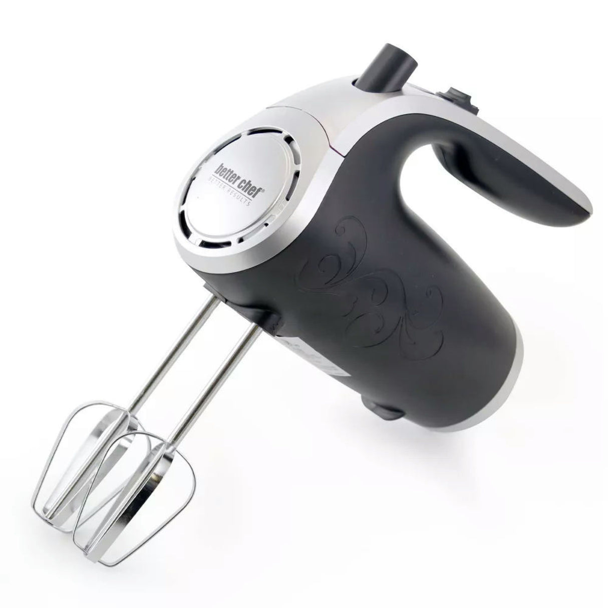 Better Chef 5-Speed 150-Watt Hand Mixer W/Silver Accents And Storage Clip - Black