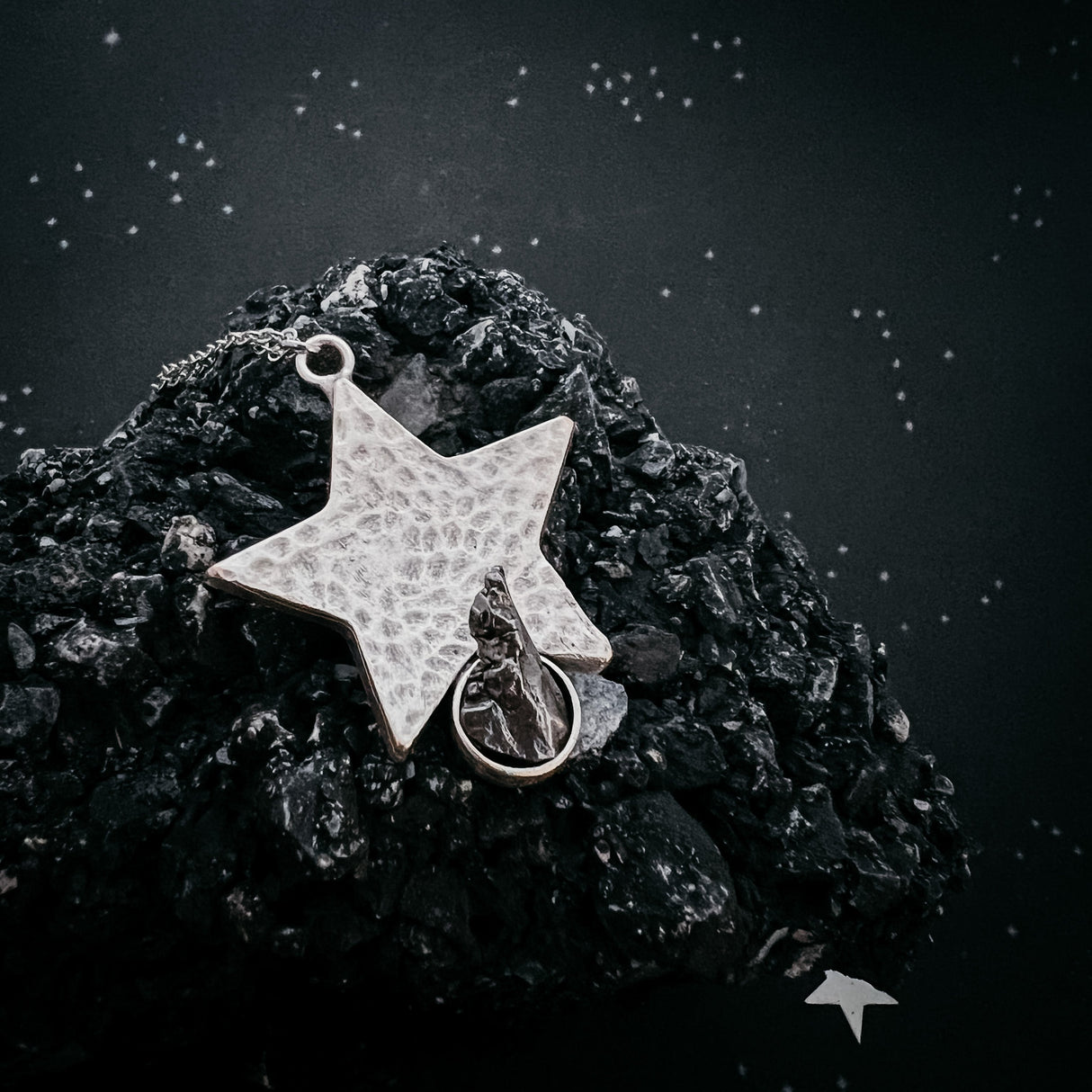 CLEARANCE Star Shaped Pendant Necklace with Authentic Meteorite by Yugen Handmade