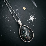 JWST Deep Field Drops in Cosmic Ocean Teardrop Necklace by Yugen Handmade