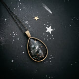 JWST Deep Field Drops in Cosmic Ocean Teardrop Necklace by Yugen Handmade