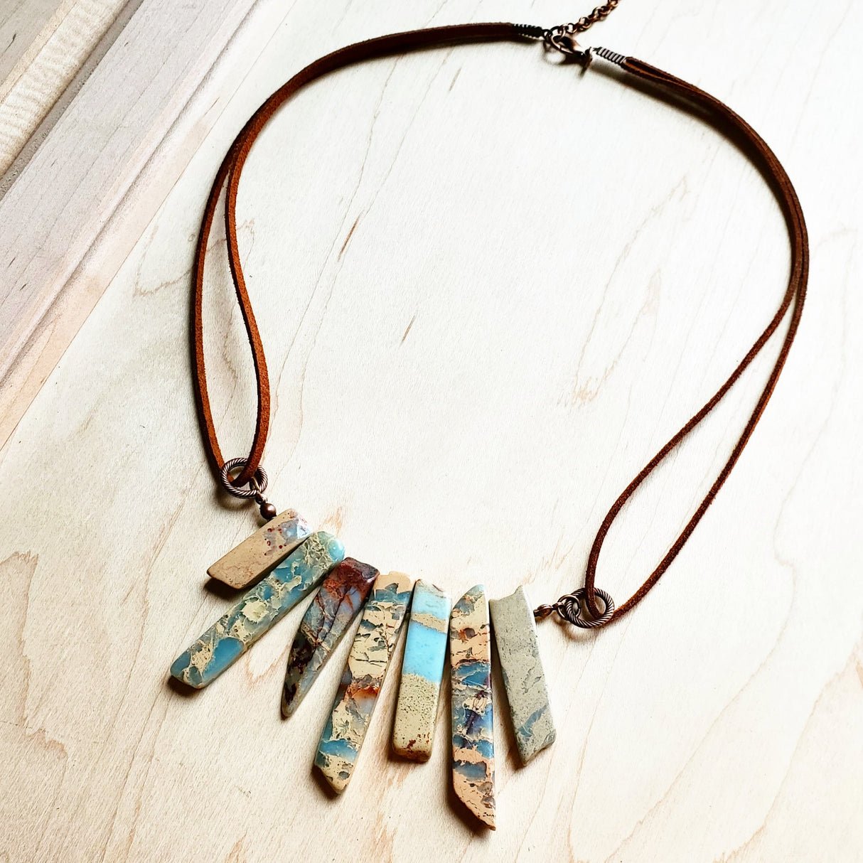 AQUA TERRA Leather Cord Necklace 231E by The Jewelry Junkie