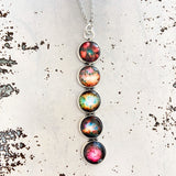 Nebula Rainbow Vertical Pendant Necklace by Yugen Handmade