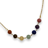 Chakra Balance Necklace with Natural Gemstones and Charm by The Urban Charm