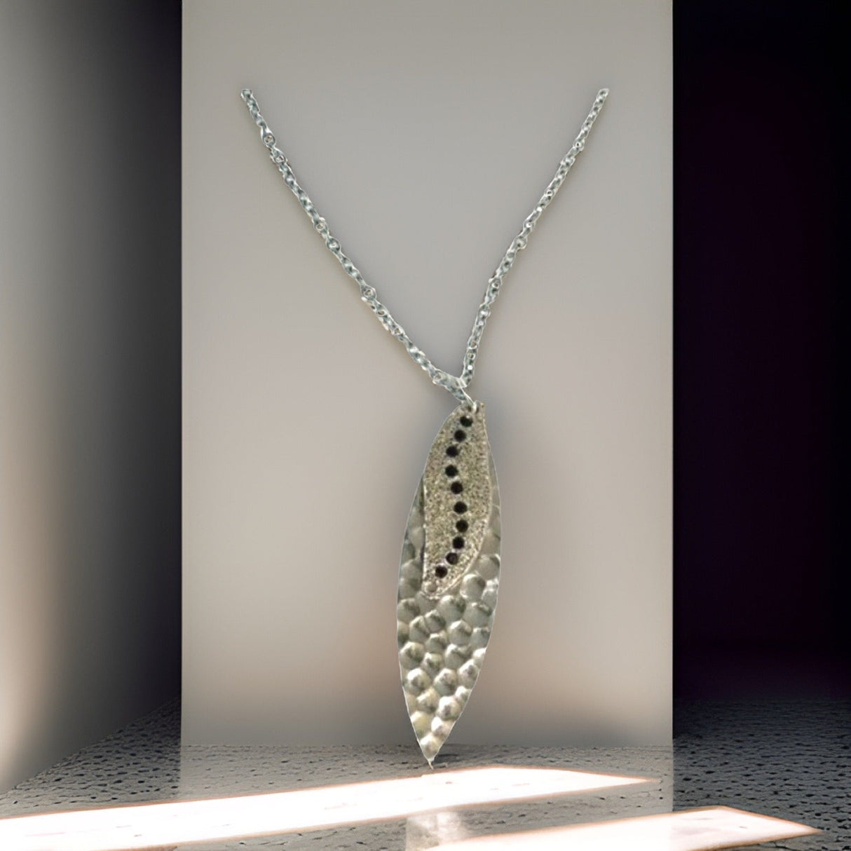 Silver Navette Sun Rays Silver Necklace by The Urban Charm